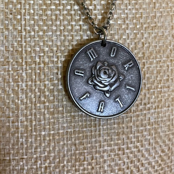 *Host Pick*Elegant Amor Fati Silver Necklace and Roses Earring Set - Picture 3 of 10